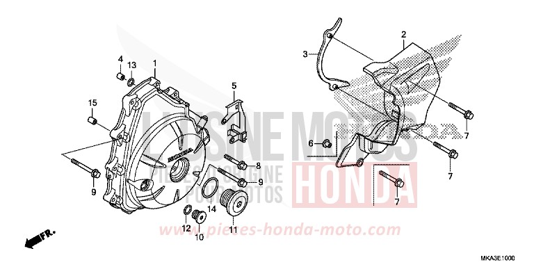 WECHSELSTROM-GENERATORABDECKUNG von NC750X "Meca" CANDY ARCADIAN RED (R305) von 2016
